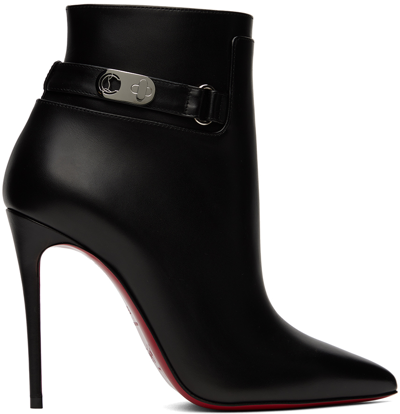 Christian Louboutin Lock So Kate Leather Red Sole Boots In Black