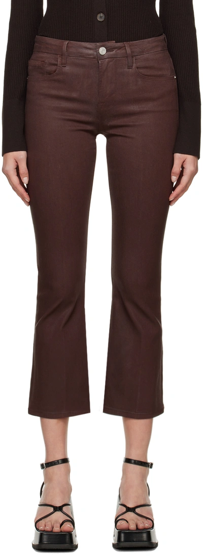 Frame Brown 'le Crop Mini Boot' Jeans In Dark Chocolate