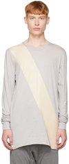 11 By Boris Bidjan Saberi Gray Painted Long Sleeve T-shirt In Light Grey