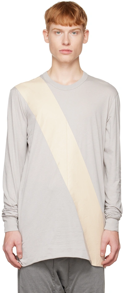 11 By Boris Bidjan Saberi Gray Painted Long Sleeve T-shirt In Light Grey