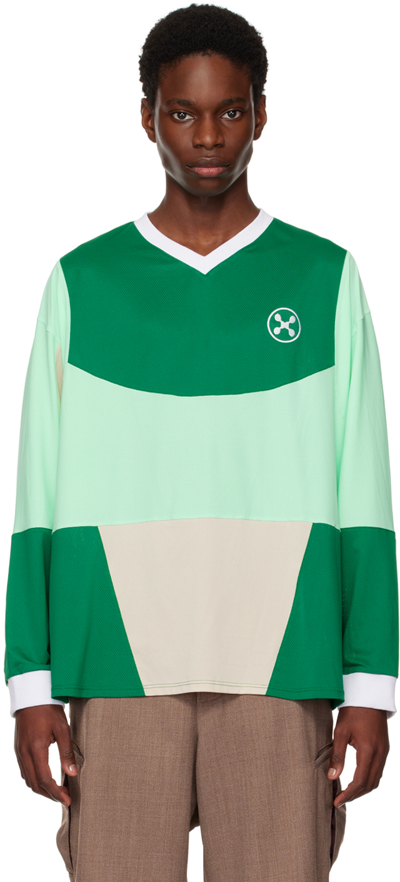Head Of State Gender Inclusive Home & Away Long Sleeve Jersey In Green/ Cream