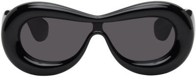 Loewe Inflated Cat-eye Sunglasses In Shiny Black / Smoke