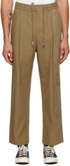 FENG CHEN WANG BROWN EMBROIDERED PANEL TROUSERS