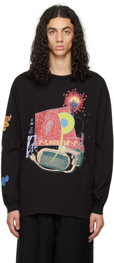 Flagstuff Black Graphic Long Sleeve T-shirt