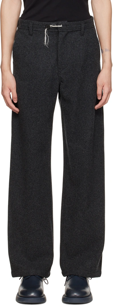 Airei Ssense Exclusive Gray Trousers In Black