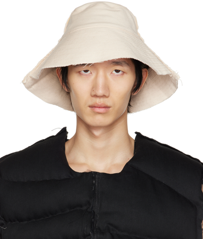 Airei Ssense Exclusive Beige Online Deconstructed Denim Hat In Natural