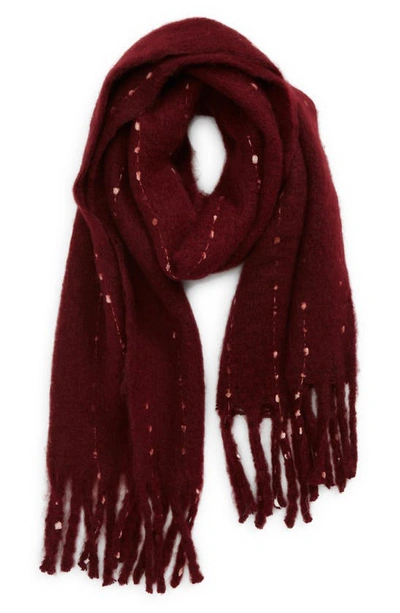 Treasure & Bond Soft Woven Scarf In Red Grape