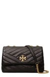 Tory Burch Kira Chevron Small Convertible Shoulder Bag In Black/ Gold