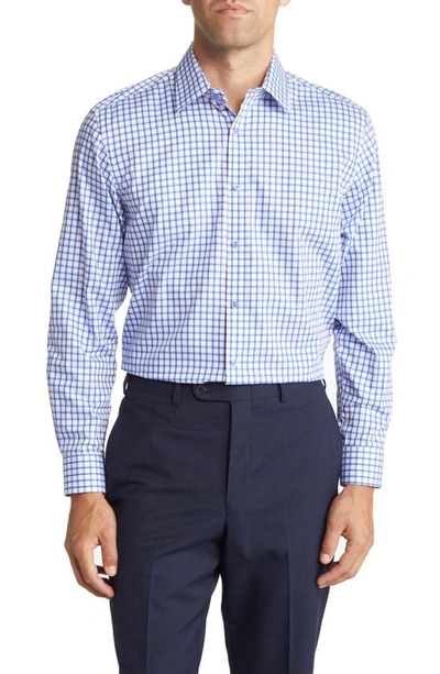 Daniel Hechter Trim Fit Windowpane Check Cotton Dress Shirt In Royal