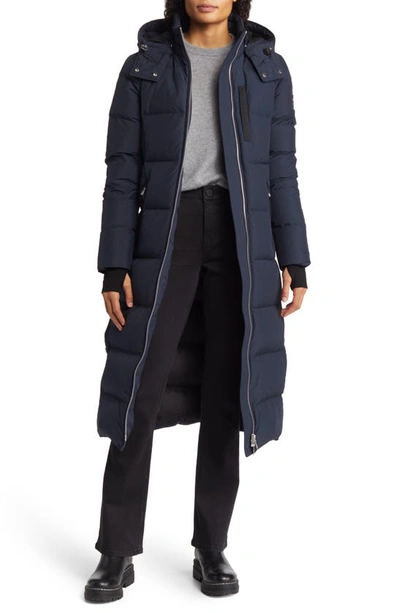 Moose Knuckles Jocada Hooded Longline Down Parka In Marine