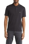 Rag & Bone Interlock Slim Fit Performance Polo In Black