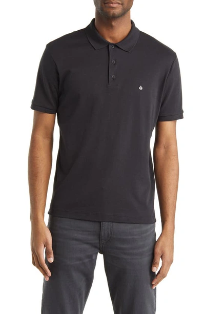 Rag & Bone Interlock Slim Fit Performance Polo In Black