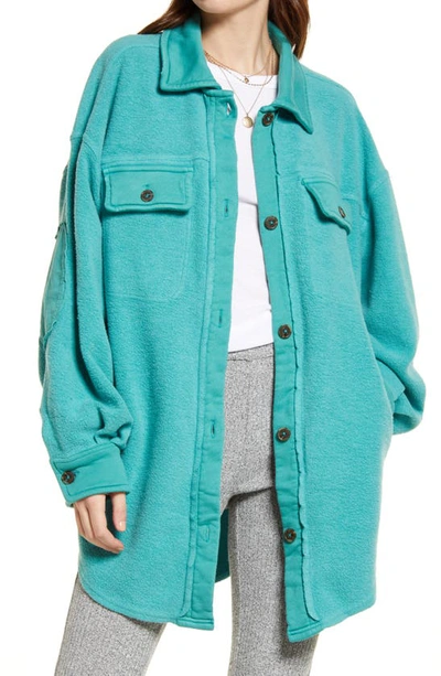 Free People Ruby Fleece Shirt Jacket In Chilled Out