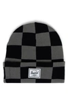 Herschel Supply Co Elmer Beanie In Black Gargoyle Check