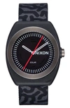 Nixon Light Wave Recycled Strap Solar Watch, 36mm In Black / Scribble