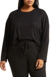 Bp. Cozy Rib Crewneck T-shirt In Black