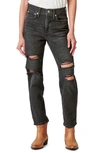 LUCKY BRAND ZOE DISTRESSED STRAIGHT LEG JEANS