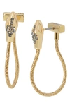 Allsaints Snake Front To Back Earrings In Black Diamond