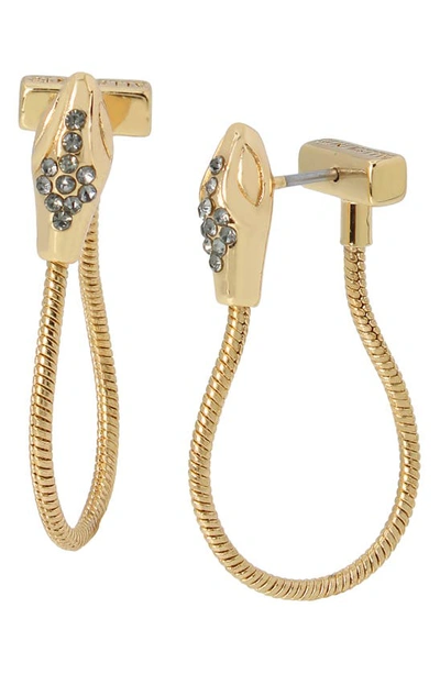 Allsaints Snake Front To Back Earrings In Gold