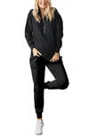 Angel Maternity Maternity/nursing Track Jacket & Pants Set In Black