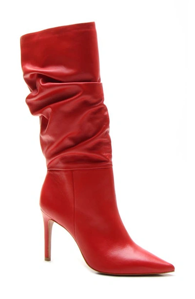 Bcbgmaxazria Toni Slouch Pointed Toe Boot In Red