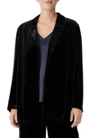 Eileen Fisher Velvet Long Blazer In Black