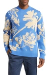 Saturdays Surf Nyc Greg Solar Flower Cotton & Cashmere Sweater In Amparo Blue