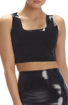 Commando Faux Patent Leather Crop Top In Black