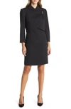 Tahari Asl Two Piece Crop Jacket & Sheath Dress In Black