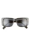 Burberry 55mm Rectangular Sunglasses In Charcoal