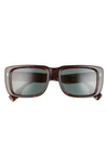 Burberry 55mm Rectangular Sunglasses In Tortoise/ Dark Green