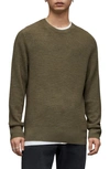 Allsaints Ivar Merino Wool Sweater In Olive Green Marl