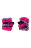 Jocelyn Faux Fur Mandy Mittens In Pink Multi