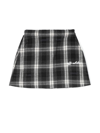 Off-white Check-pattern Flannel Skirt In Black