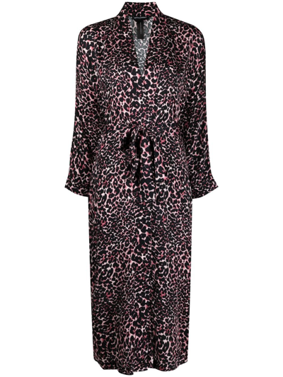 Marlies Dekkers Night Fever Leopard-print Kimono In Pink