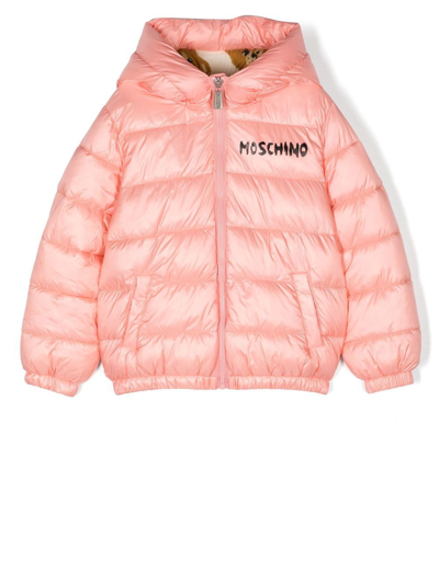 Moschino Kids' Teddy Bear-motif Padded Jacket In Pink