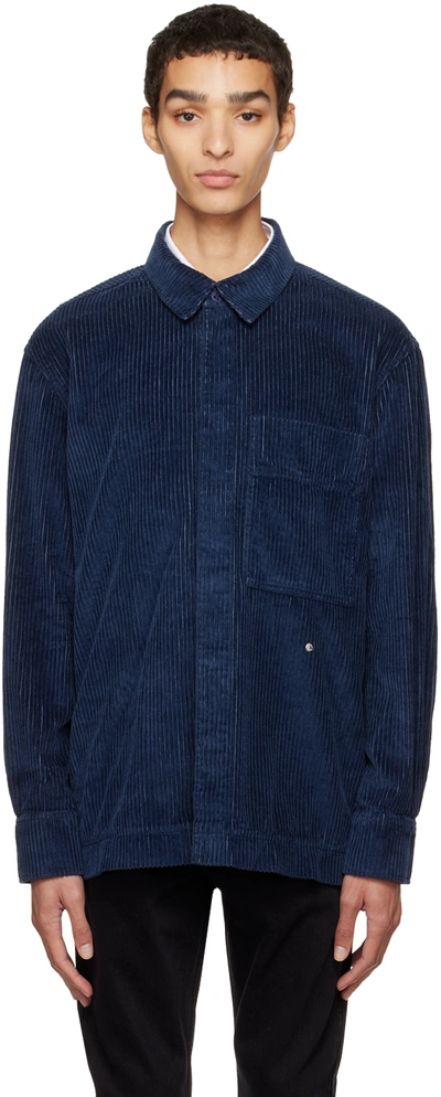 Etudes Studio Long-sleeved Corduroy Shirt In Blue