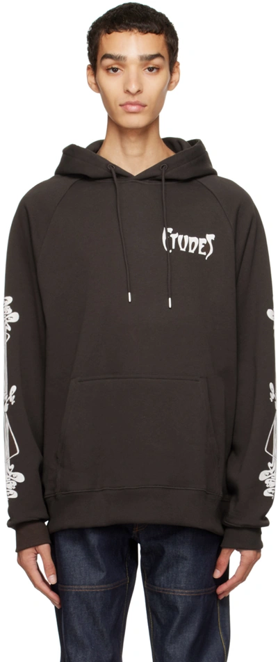 Etudes Studio Racing Paris Logo-print Hoodie In Brown