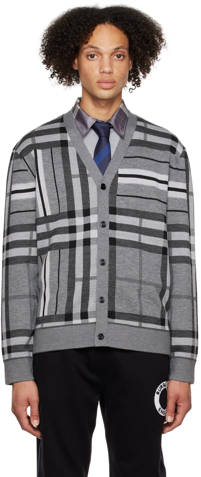 Burberry Wilmore Wool And Cashmere Cardigan In Seal Grey