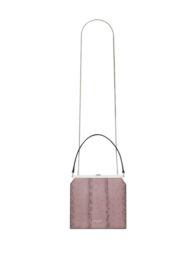 Saint Laurent Nuit Blanche Snakeskin-effect Shoulder Bag In Pink