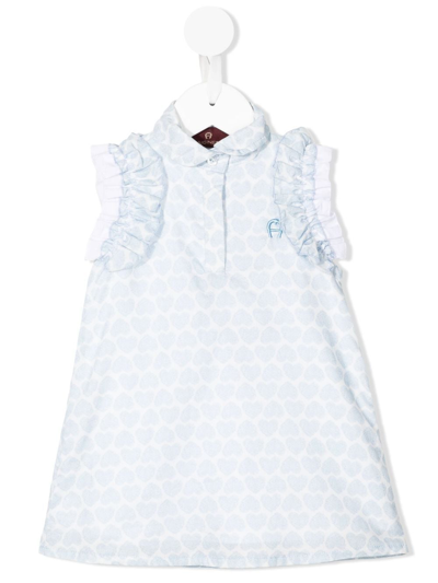Aigner Babies' Hear-print Sleeveless Dress In Blue
