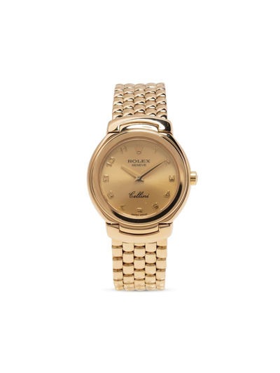 Pre-owned Rolex 1990  Cellini 25mm In Gold