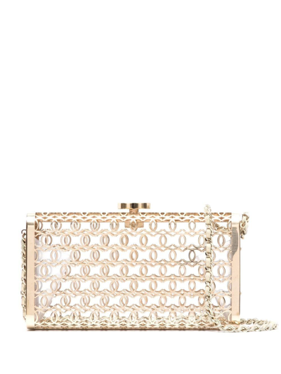 Pre-owned Chanel 2015 Moucharabieh Clutch In Gold