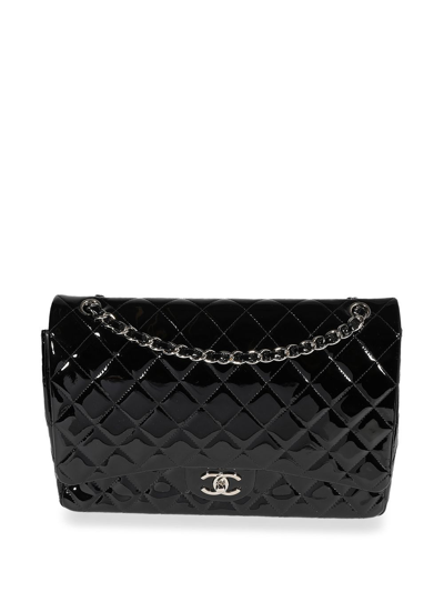Pre-owned Chanel Maxi Double Flap Shoulder Bag In Black