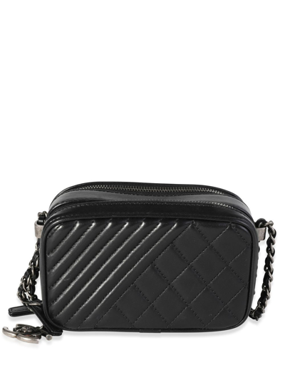 Pre-owned Chanel Coco Boy Camera Case Bag In Black