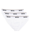 Hugo Boss Logo-waistband Briefs Set Of 3 In White