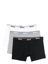 Hugo Boss Pack Of Three Logo-waistband Boxer Briefs In Black