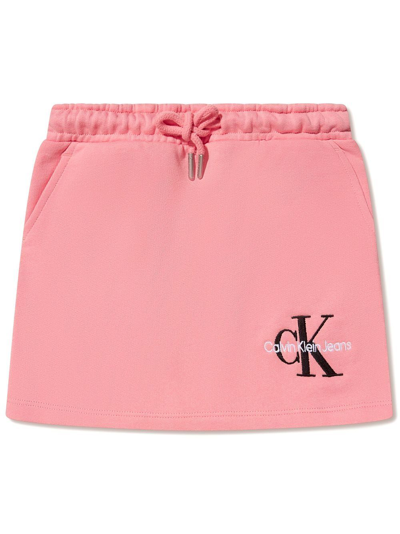 Calvin Klein Jeans Est.1978 Kids' Logo-print Track Skirt In Pink