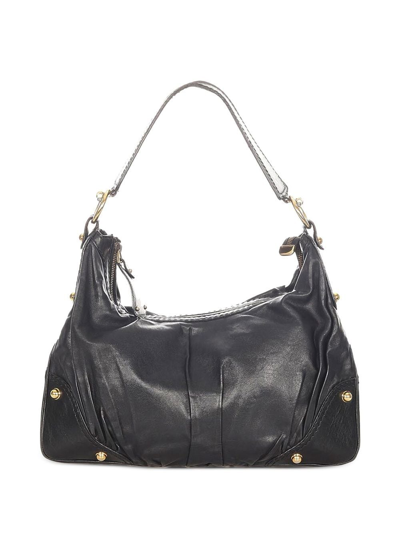 Pre-owned Gucci Jockey Leather Shoulder Bag In Black
