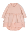 TEDDY & MINOU ROUND-NECK RUFFLE DRESS